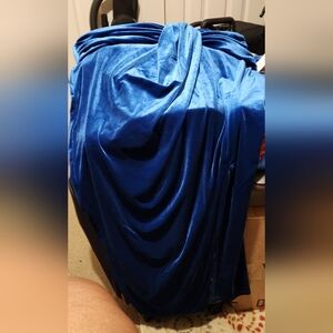 A VERY BEAUTIFUL BLUE VELVET SKIRT WITH SPLIT